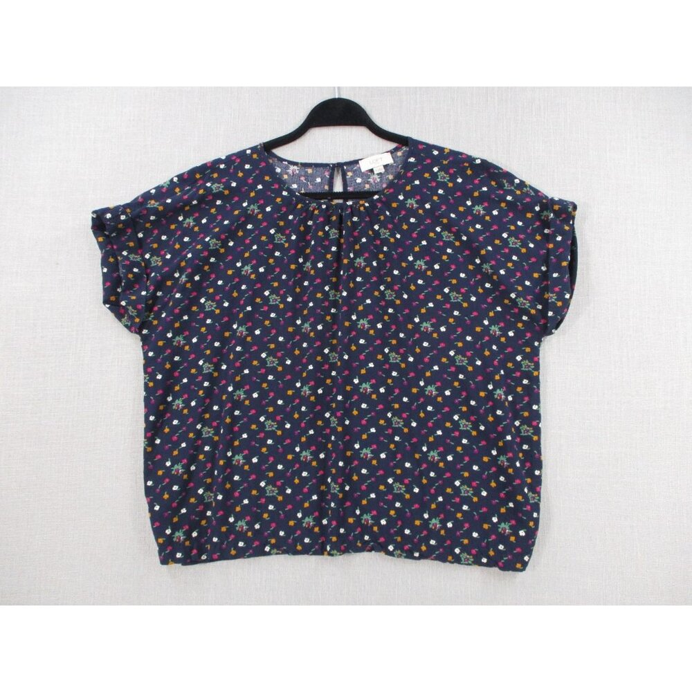 Loft Outlet Womens Floral‎ Short Sleeve Blouse M